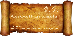 Viszkocsil Innocencia névjegykártya